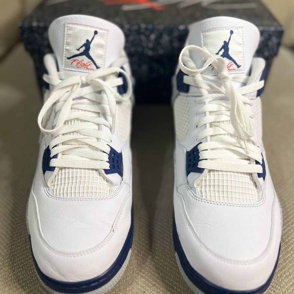 Jordan White and Navy Men's Sneakers